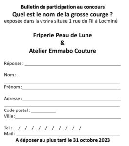 bulletin participation nom de la courge